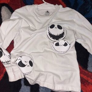Disney White Long Sleeve Tee with Jack Skellington Design